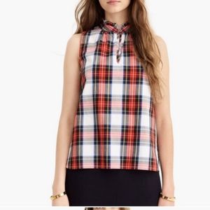 NEW J.Crew Size 4 Plaid Blouse Small Christmas Holiday